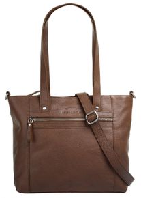 Betty Barclay Damen Shopper, braun, Leder, unifarben, leicht glänzend, Taschen, echt Leder