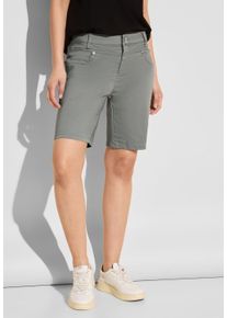 Street One Damen Shorts, grün, casual, Gr. 32, unifarben, Web, 97% Baumwolle, 3% Elasthan, Hosen, mit Stretchanteil