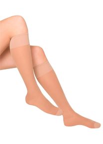 Damen Stützkniestrümpfe, beige, 84% Polyamid, 16% Elasthan, Socken