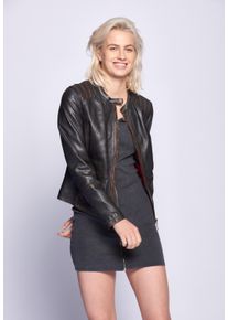 Maze Damen Lederjacke "42020117", schwarz, Gr. S, Obermaterial: 100% Lammleder / Futter: 100% Polyester / Ärmelfutter: 100% Polyester, Jacken
