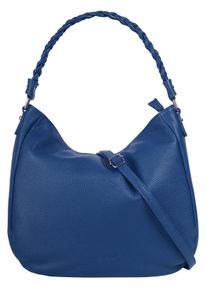 Samantha Look Damen Henkeltasche, blau, Leder, unifarben, leicht glänzend, Taschen, echt Leder, Made in Italy