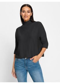 Heine Damen 3/4 Arm-Pullover "Pullover", schwarz, Gr. 48, unifarben, 50% Viskose, 28% Polyester, 22% Polyamid, Pullover