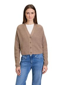 Cartoon Damen Strickjacke "Cartoon Basic-Strickjacke mit V-Ausschnitt", braun, modisch, Gr. 46, Obermaterial: 62% Baumwolle, 22% Polyester, 16%