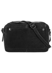 CLUTY Damen Umhängetasche, schwarz, Leder, vintage, Taschen, echt Leder