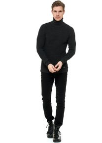 Rusty Neal Herren Rollkragenpullover, grau, sportlich, Gr. XL, unifarben, 82% Polyacryl, 10% Polyamid, 8% Elasthan, Pullover, mit stilvollem