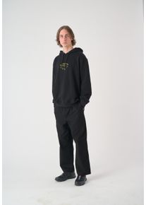 Cleptomanicx Herren Kapuzensweatshirt "Ghost", schwarz, casual, Gr. S, bedruckt, 100% Baumwolle, Sweatshirts, mit lockerem Schnitt