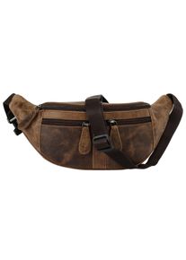 BAGAN Damen Gürteltasche, braun, Leder, unifarben, leicht glänzend, Taschen, echt Leder