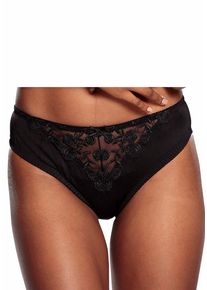 Nuance Damen Slip, Gr. 56, schwarz, Microtouch, Obermaterial: 60% Polyamid, 20% Elasthan, 20% Polyester, Unterhosen, mit Stickereispitze