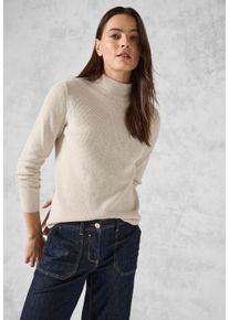 Cecil Damen Strickpullover, beige, casual, Gr. XL, unifarben, Web, 100% Baumwolle, Pullover, aus reiner Baumwolle