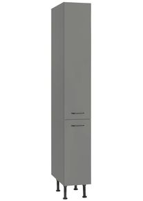 Apothekerschrank Optifit, B:30cm H:211,8cm T:58,4cm, grau, Holzwerkstoff, Küche, Schränke, "Elga", mit Soft-Close-Funktion, höhenverstellbaren Füßen,