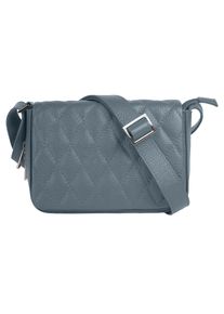 CLUTY Damen Henkeltasche, blau, Leder, Taschen, echt Leder, Made in Italy