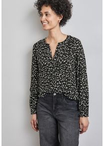 Street One Damen Langarmbluse, schwarz, casual, Gr. 34, gemustert, Web, Obermaterial: 100% Viskose, Blusen, mit grafischem Muster