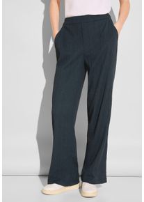 Street One Damen Stoffhose, grün, casual, Gr. 44, unifarben, Stoff, 99% Polyester, 1% Elasthan, Hosen, im Loose Fit