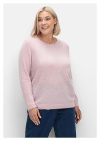 sheego Damen Rundhalspullover "Große Größen", rosa, klassisch, Gr. 44, unifarben, Feinstrick, Obermaterial: 100% Kaschmir, Pullover, aus reinem
