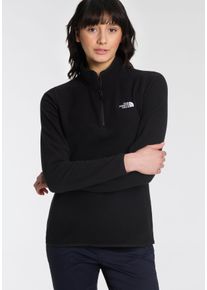 The North Face Damen Fleeceshirt "101 GLACIER FLEECE 1/4 ZIP - EU", schwarz, sportlich, Gr. XS, Fleece, Obermaterial: 100% Polyester, Shirts
