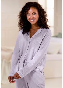s.Oliver Damen Pyjamaoberteil, Gr. 32, rot, Single Jersey, Obermaterial: 50% Baumwolle, 50% Viskose, klassisch, Shirts, in gestreiftem Design