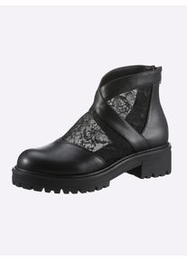 Heine Damen Stiefelette, Gr. 38, schwarz, Synthetik, Textil, modisch, Schuhe