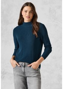 Cecil Damen Strickpullover, blau, casual, Gr. XL, unifarben, Web, 100% Baumwolle, Pullover, aus reiner Baumwolle