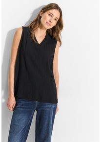 Cecil Damen Blusentop, schwarz, casual, Gr. XS, unifarben, Stoff, 80% Viskose, 20% Nylon, Blusen, aus softem Materialmix