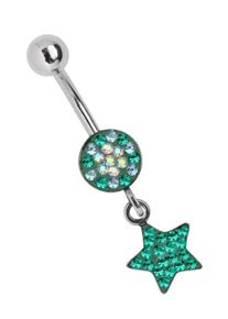 Adelia´s ADELIA ́S Damen Bauchnabelpiercing "Piercing Piercing Bauchnabelpiercing", blau, modisch, Chirurgiestahl, Piercings, 316l Stahl Banane - rund Stern