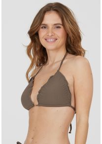 ENDURANCE ATHLECIA ATHLECIA Damen Triangel-Bikini-Top "Vanida", braun, feminin, Gr. 40, unifarben, 87% Nylon, 13% Elasthan, Bikini-Oberteile, aus schnelltrocknendem