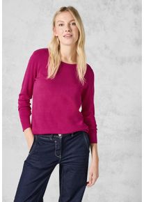 Cecil Damen Strickpullover, pink, casual, Gr. XXL, unifarben, Web, Stoff, 60% Baumwolle, 40% Viskose, Pullover, mit Rundhalsausschnitt