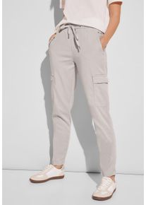 Street One Damen Cargohose, beige, casual, Gr. 46, unifarben, Stoff, 60% Lyocell, 37% Baumwolle, 3% Elasthan, Hosen, Middle Waist