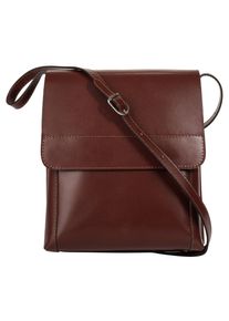CLUTY Damen Umhängetasche, braun, Leder, unifarben, leicht glänzend, Taschen, echt Leder, Made in Italy