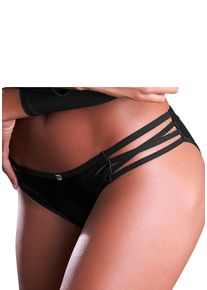 JETTE Damen Rioslip, Gr. 36, schwarz, Microfaser, Obermaterial: 90% Polyamid, 10% Elasthan, Unterhosen, in verführerischer Leder-Optik
