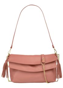 Samantha Look Damen Umhängetasche, rosa, Leder, unifarben, leicht glänzend, Taschen, echt Leder, Made in Italy