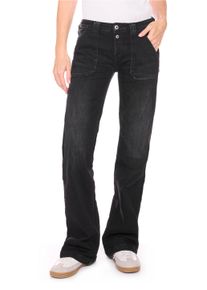 Damen Bequeme Jeans "FLARE", schwarz, casual, Gr. 31, Le Temps Des Cerises, unifarben, 95% Baumwolle, 4% Polyester, 1% Elasthan, Jeans, mit