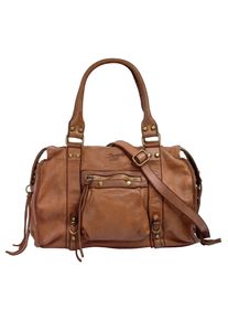 Samantha Look Damen Shopper, braun, Leder, vintage, Taschen, echt Leder, Made in Italy