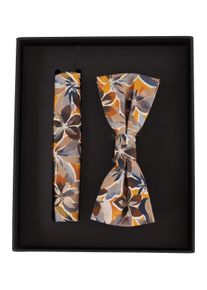Venti Herren Fliege "Venti Set aus Fliege und Einstecktuch gemustert", orange, 100% Baumwolle, Fliegen