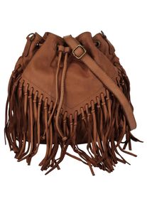 Samantha Look Damen Shopper, braun, Leder, unifarben, Taschen, echt Leder, Made in Italy