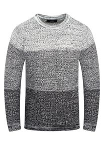 behype Herren Strickpullover "MKBlone", schwarz, casual, Gr. S, unifarben, 100% Polyacryl, Pullover, Colour-Block