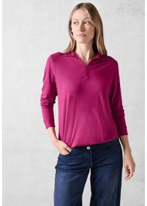 Cecil Damen Langarmshirt, pink, casual, Gr. XXL, unifarben, Web, Stoff, 47% Baumwolle, 47% Modal, 6% Elasthan, Shirts, aus elastischem Materialmix