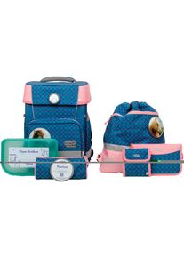 School-Mood Kinder Schulranzen "Champion, Mila (Pferd)", blau, Polyester, Rucksäcke, aus recyceltem Material