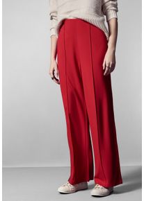 Damen Culotte, rot, casual, Gr. 46, STREET ONE STUDIO, unifarben, Stoff, 70% Viskose, 25% Polyester, 5% Elasthan, Hosen, High Waist