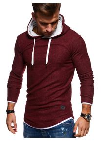 behype Herren Kapuzensweatshirt "LAYER", rot, casual, Gr. S, mehrfarbig, 70% Polyester, 25% Viskose, 5% Elasthan, Sweatshirts, im trendigen Layer-Look
