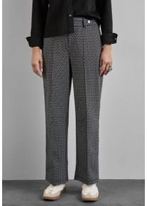 Street One Damen Stoffhose, schwarz, casual, Gr. 44, unifarben, Stoff, 70% Polyester, 25% Viskose, 5% Elasthan, Hosen, High Waist