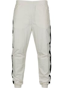 Urban Classics Herren Stoffhose "Urban Classics Herren Side Striped Crinkle Track Pants", weiß, Gr. XXL, gestreift, 100% Polyamid, Hosen