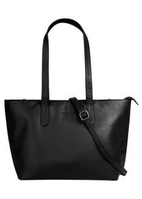 Bruno Banani Damen Shopper, schwarz, Leder, unifarben, leicht glänzend, Taschen, echt Leder