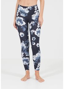 ENDURANCE ATHLECIA ATHLECIA Damen Trainingstights "FRANZ", blau, feminin, Gr. 34, bedruckt, 72% Polyamid, 28% Elasthan, Hosen, mit leichter Kompression