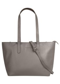 Bruno Banani Damen Shopper, grau, Leder, unifarben, leicht glänzend, Taschen, echt Leder