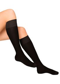 Damen Stützkniestrümpfe, schwarz, 84% Polyamid, 16% Elasthan, Socken