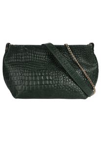 Samantha Look Damen Umhängetasche, grün, Leder, Reptilienprägung, Taschen, echt Leder, Made in Italy