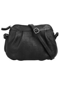 XZONE X-ZONE Damen Umhängetasche, schwarz, Leder, unifarben, leicht glänzend, Taschen, echt Leder