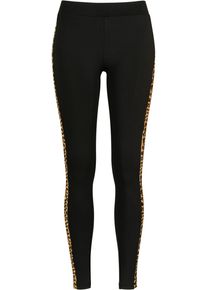 Urban Classics Damen Leggings "Urban Classics Damen Ladies Side Striped Pattern Leggings", schwarz, Gr. XS, animal-print, 77% Polyester, 23%