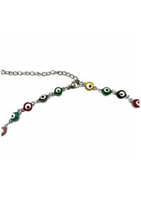 Firetti Damen Collier "Schmuck Geschenk Halsschmuck Halskette Ankerkette Evil Eye/Böser Blick", Edelstahl, L: 37cm B: 2mm, bunt, Edelstahl, B:2mm,