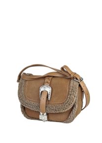 Damen Umhängetasche "Cowgirl", Collezione Alessandro, braun, Lederimitat, Taschen, im Western Style mit Teddy-Fell